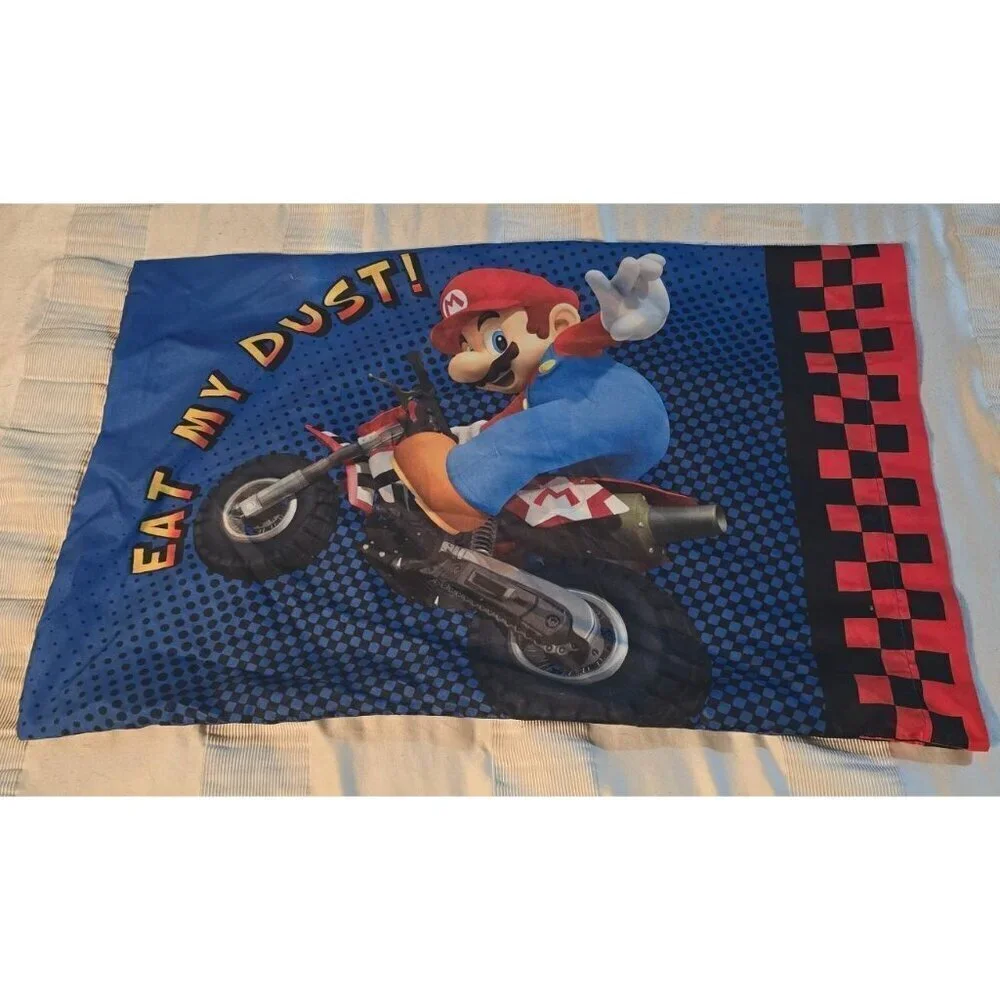 Nintendo Wii Mario Kart Standard Pillowcase Mario Luigi